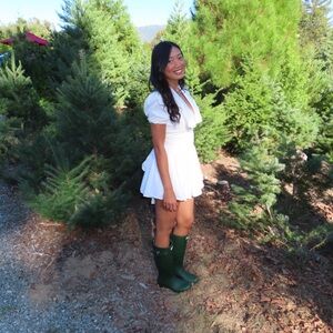 House of CB — PIERA White Pleated Mini Dress